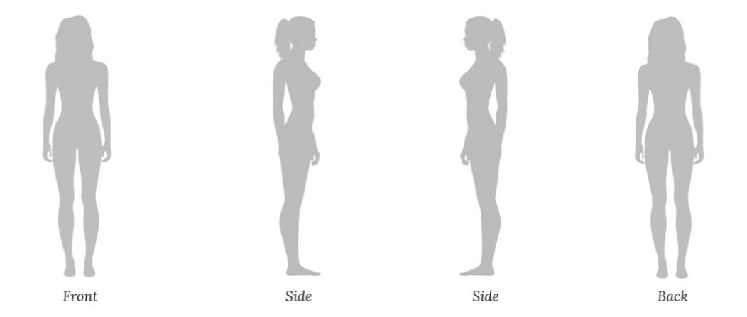 Human body outlines for massage focus